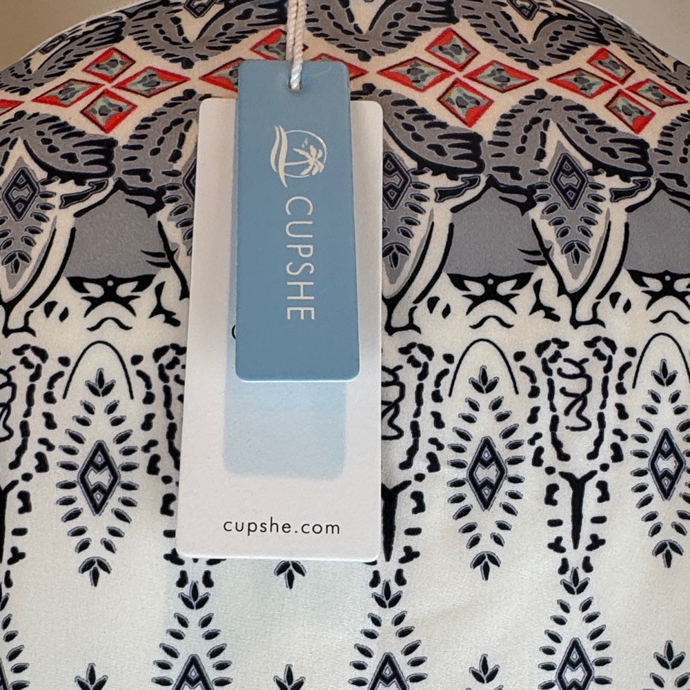 CUPSHE Boho Border Print Cover-Up with Coral Trim Size-Large - Picture 16 of 16